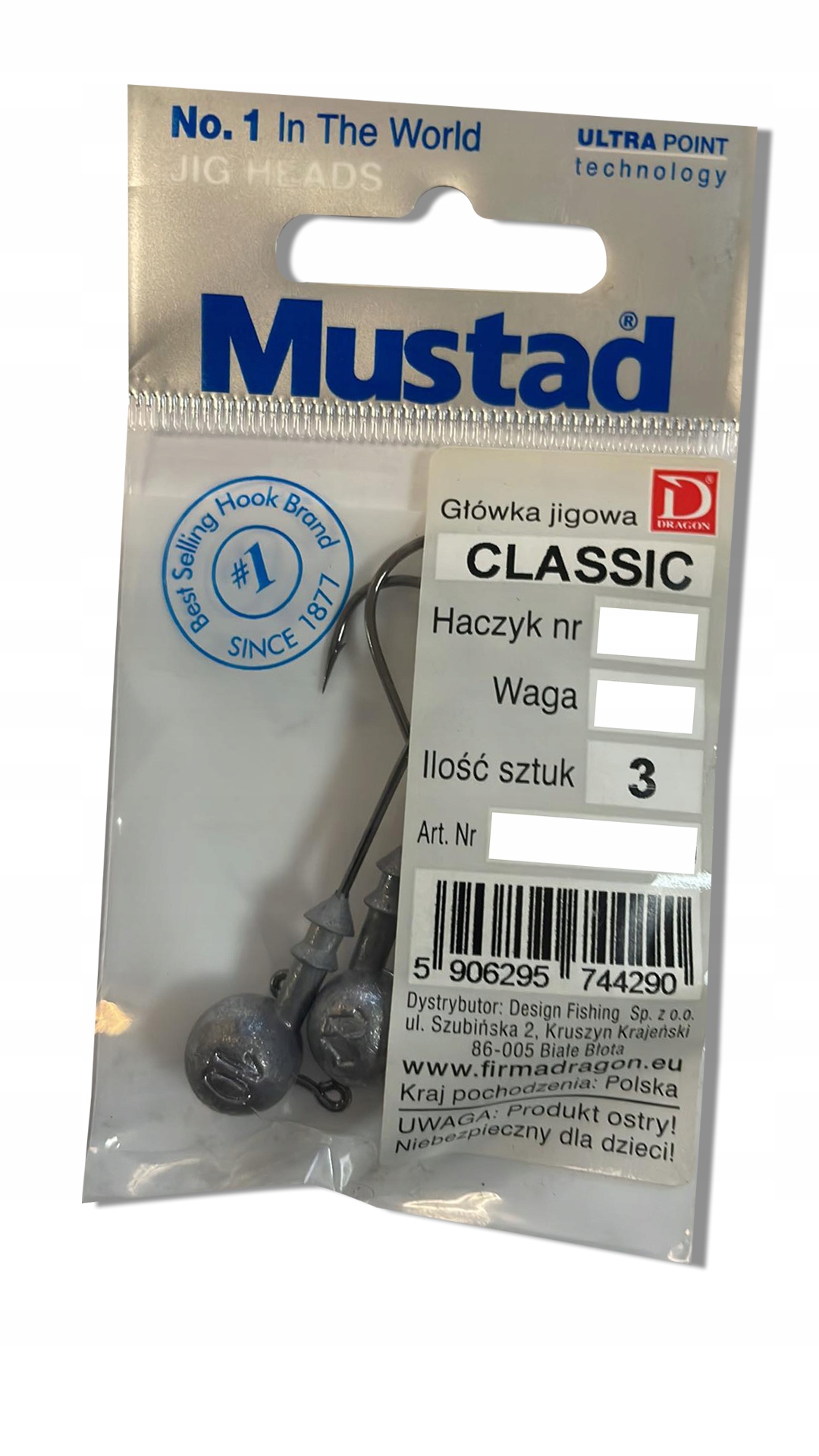 Główki Mustad Classic nr 4/0 30g 3szt.