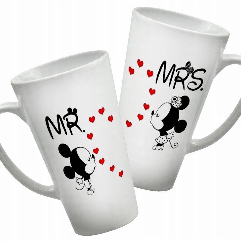 

Komplet 2 Dużych Kubków Latte Mr Mrs