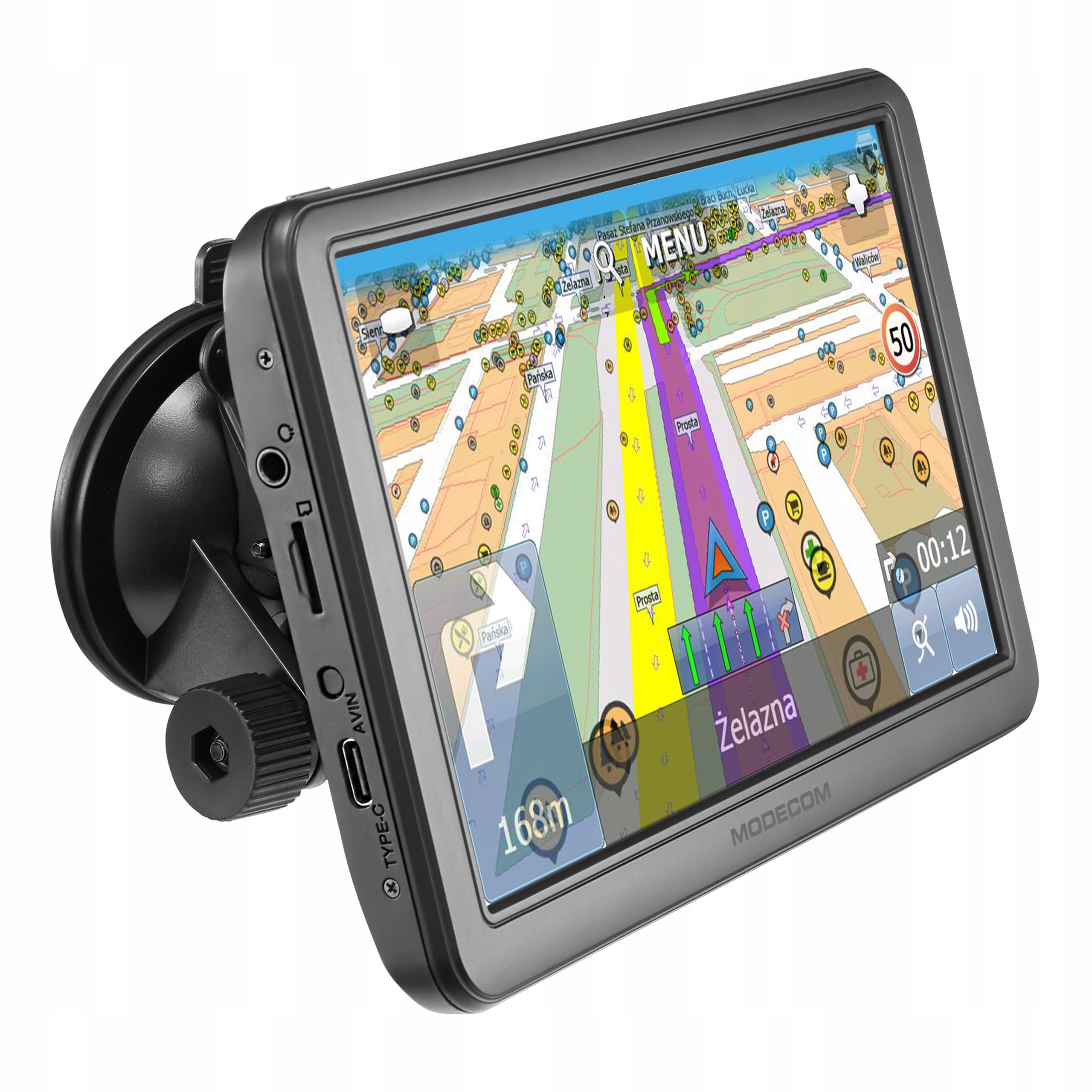 7palcová navigace Modecom CX 7.0 pro osobní, nákladní auta, Tir a autobusy s Usb-c