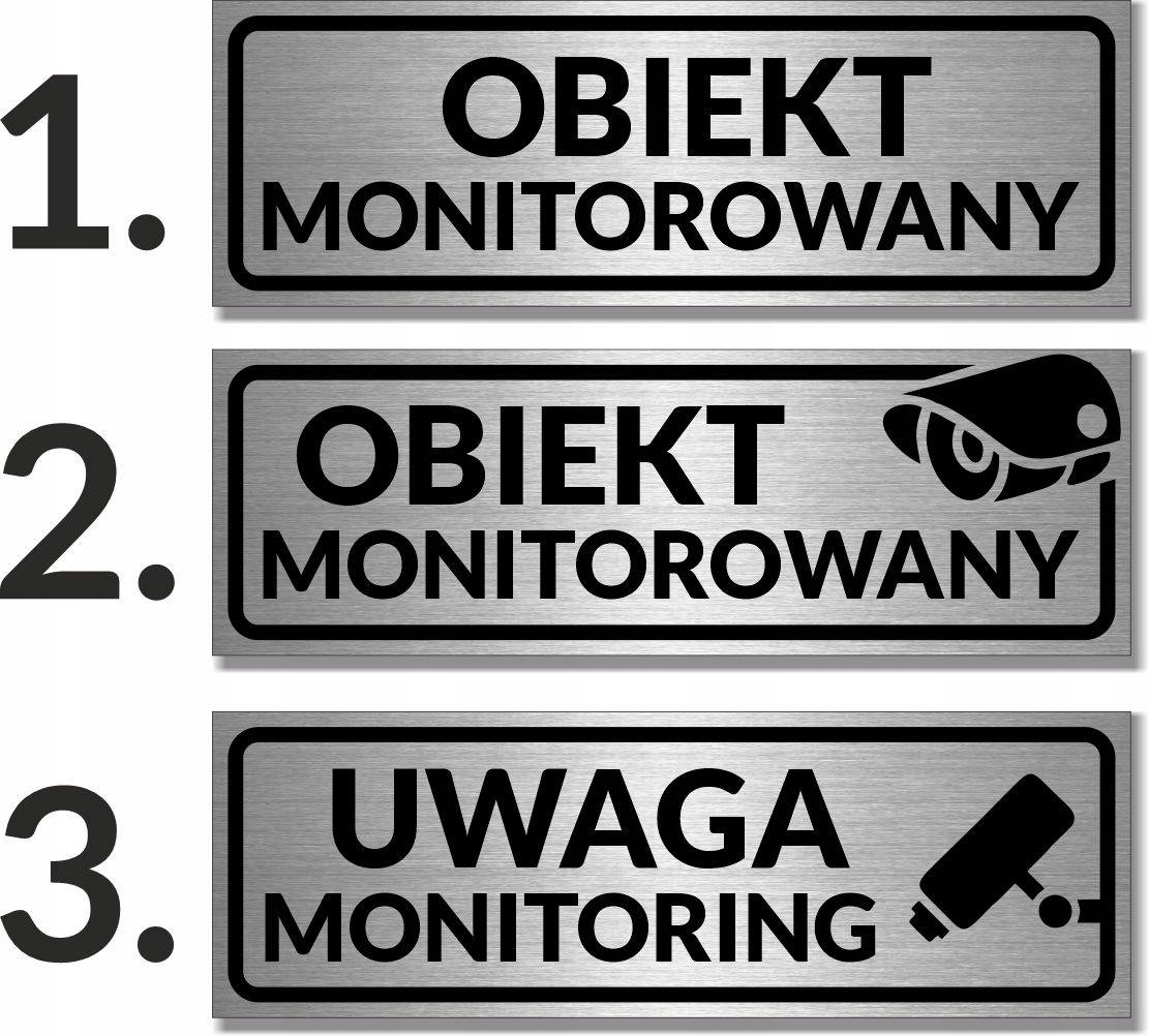 OBIEKT MONITOROWANY tabliczka tablica ALU 30x10 cm Kod producenta minitoring 30x10