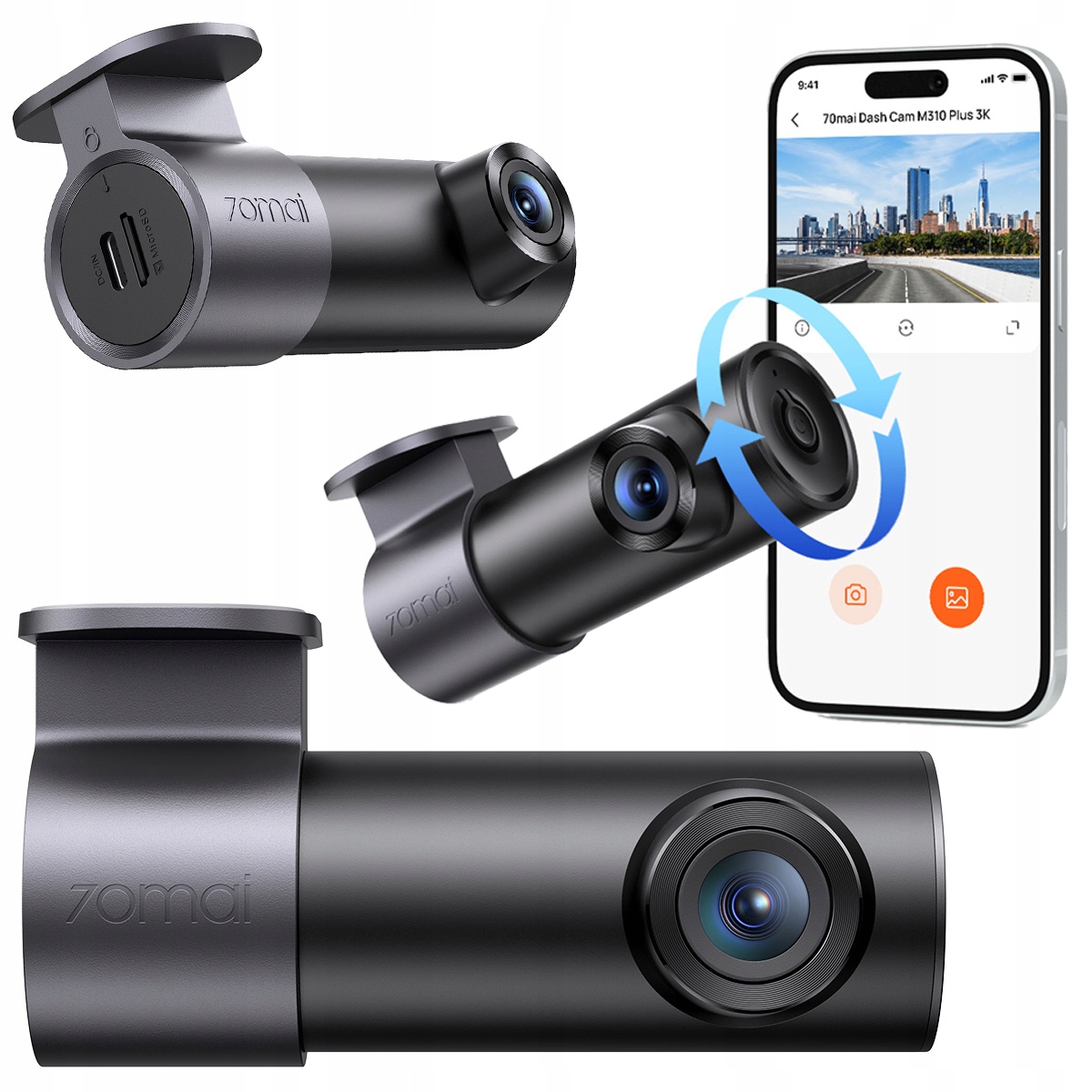 70mai M310 3K Plus autokamera objektív 360° videozáznamník jazdy