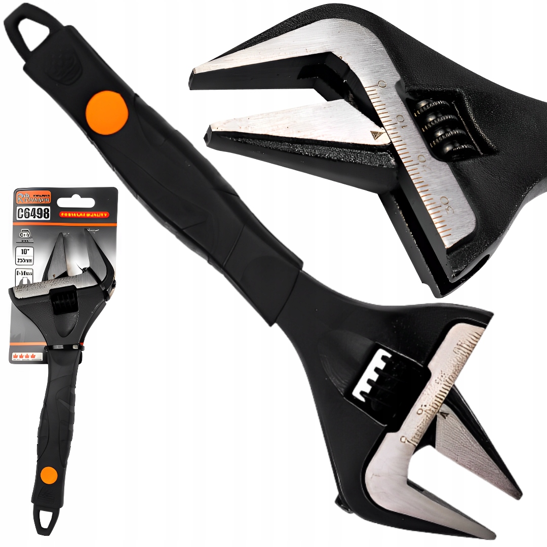 Klucz Nastawny Regulowany Szwed 10'' Szeroki 0-50mm Solidny Richmann C6498