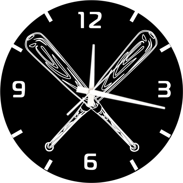 Nástěnné hodiny pro baseballisty Baseballové hole s potiskem 45 cm