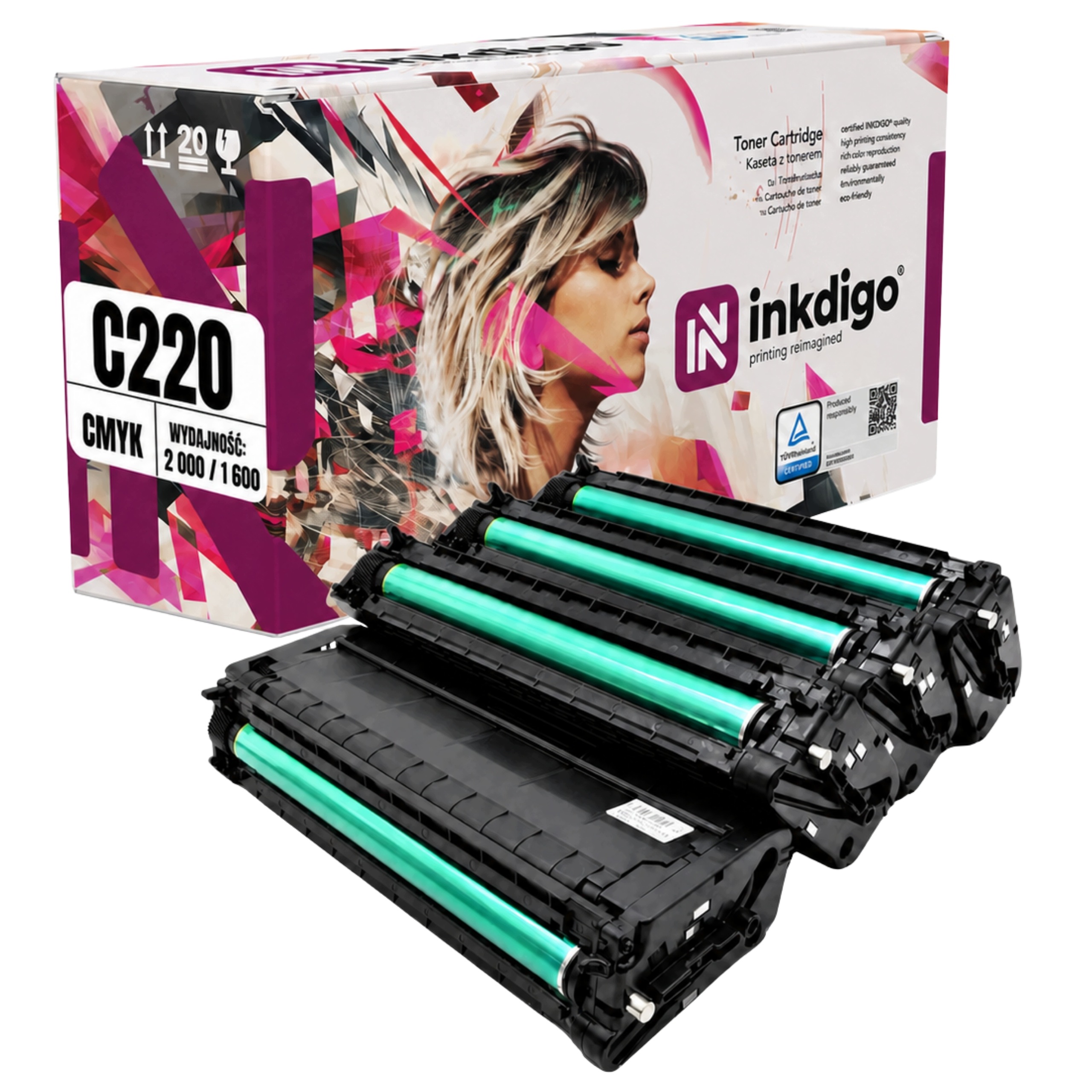 4x Toner Pro Ricoh SPC220 SPC221 SPC222 SPC240 Cmyk