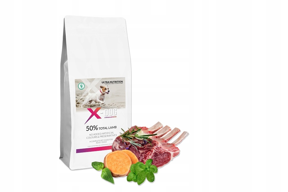 Sucha Karma Dla Psa Jagnięcina Bataty Średnie Duże Rasy 12KG X-dog 852 476
