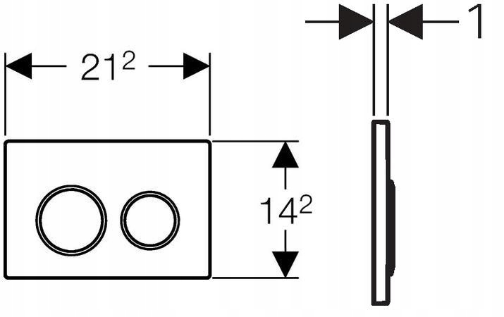 Geberit Omega20 Przycisk uruchamiający WC czarny Linia Omega20