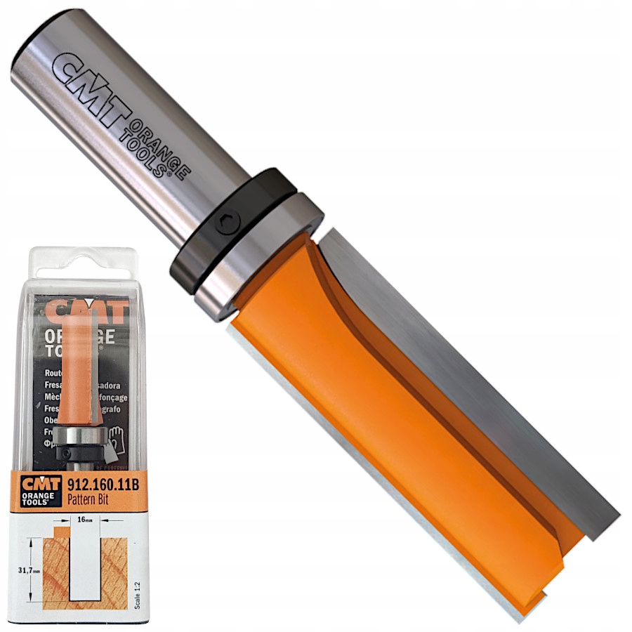 Frez prosty z górnym łożyskiem D=16 I=31,7 S=8 Cmt