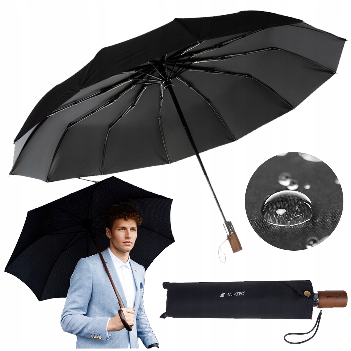 

Parasol Składany Parasolka Automat 12 Drutów Mocny