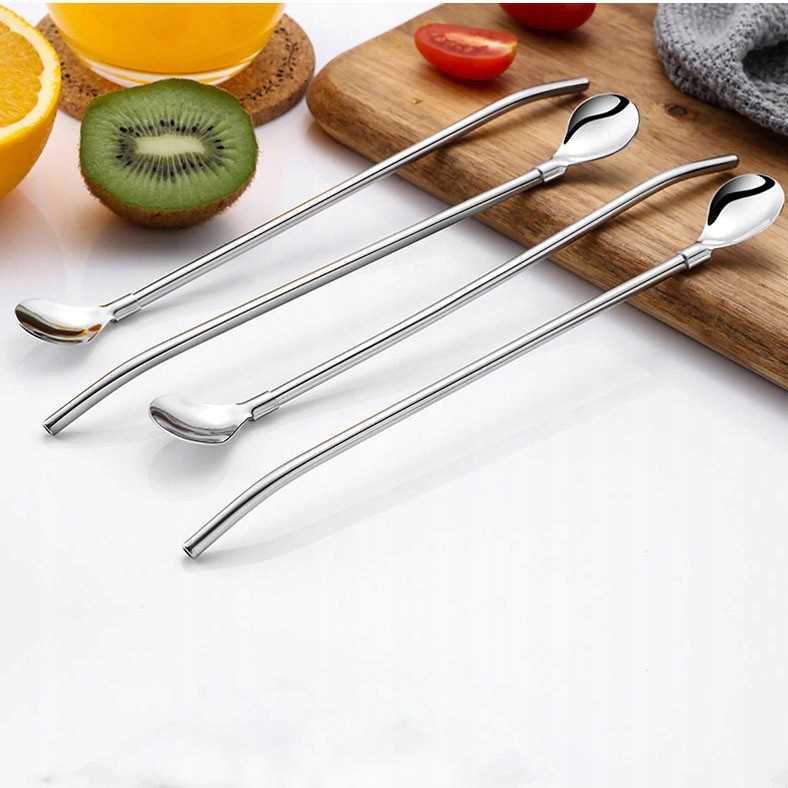 6x ŁYŻECZKO SŁOMKI METALOWE DO DRINKÓW DESERÓW Producent Pronett