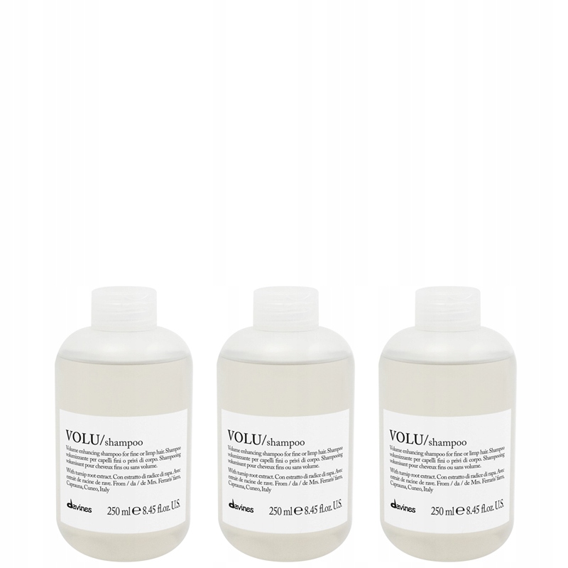 Davines Volu šampon 3x 250 ml objem pro jemné a slabé vlasy sada