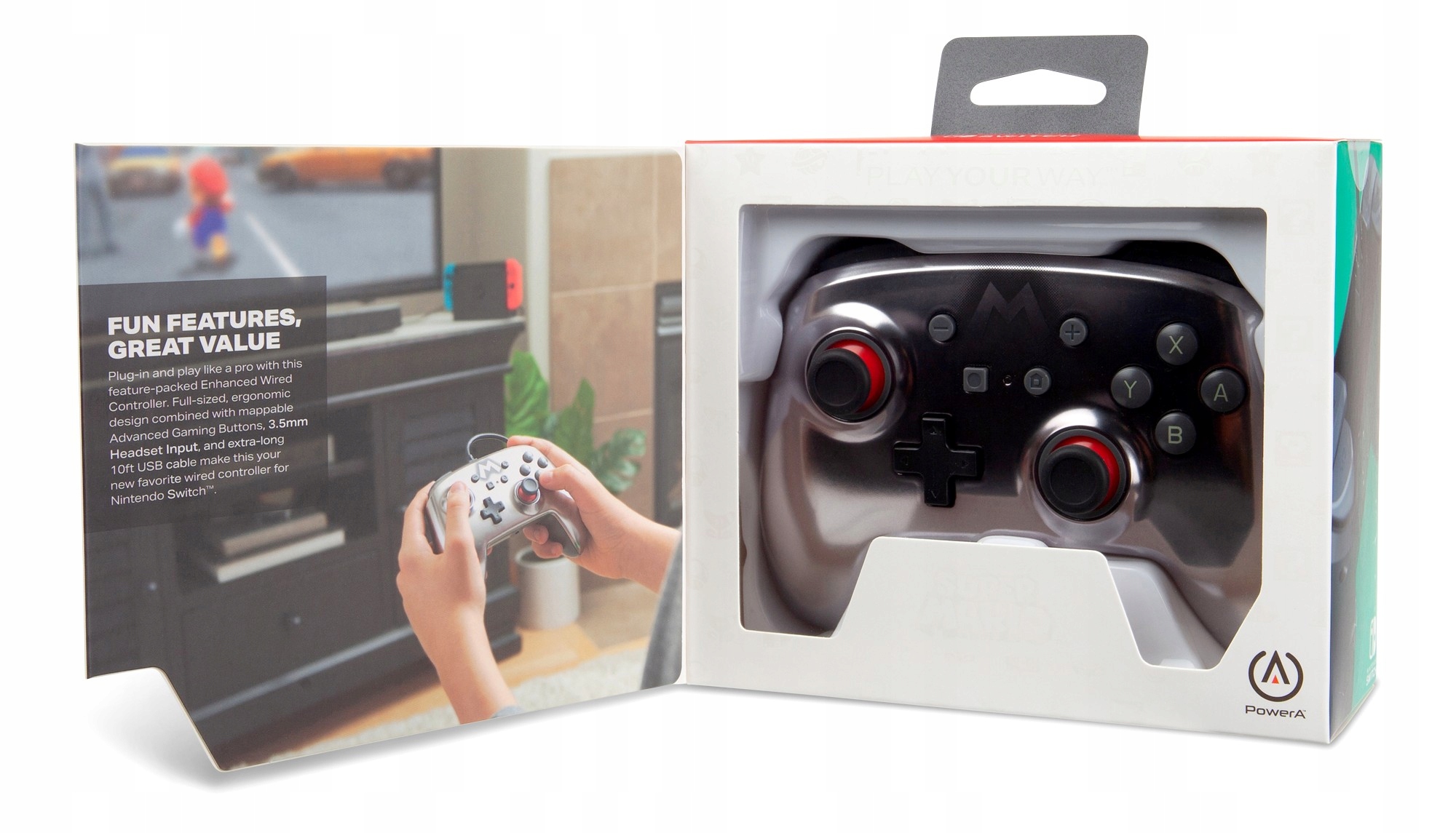 PowerA SWITCH Pad przewodowy Super Mario Silver Tryb pracy analogowy cyfrowy