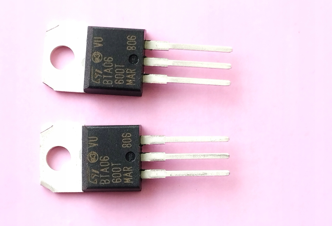 [2szt] BTA06-600T Triak 6A 600V Igt=5mA TO220 Stm