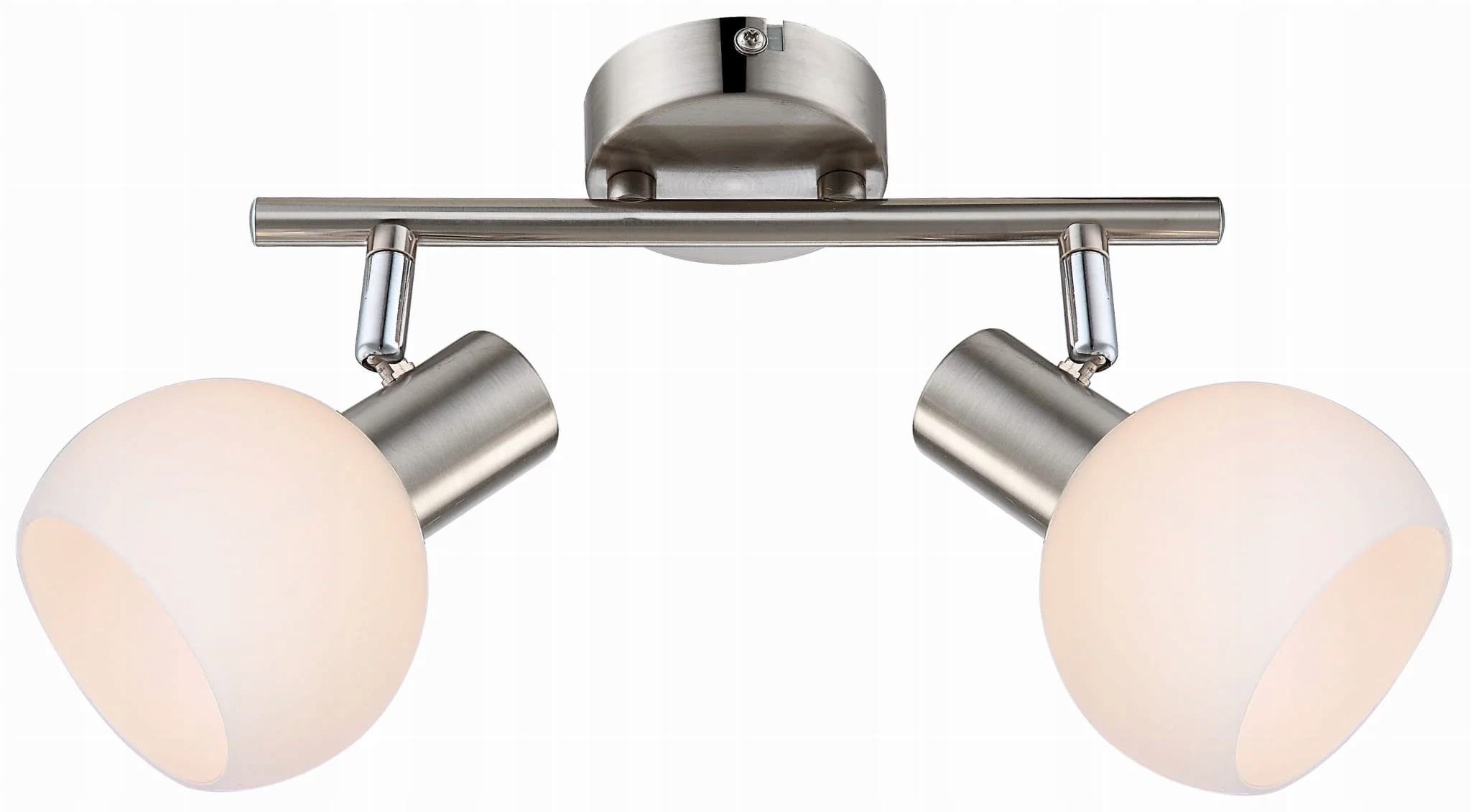 Stropná nástenná lampa so strieborným skleneným bielym tienidlom a Rgb žiarovkou Candellux