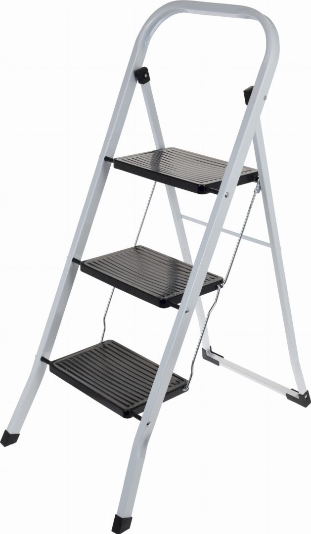 Schodíky Homestyling KO-C80001240 oceľové 3 nášľapy biela čierna