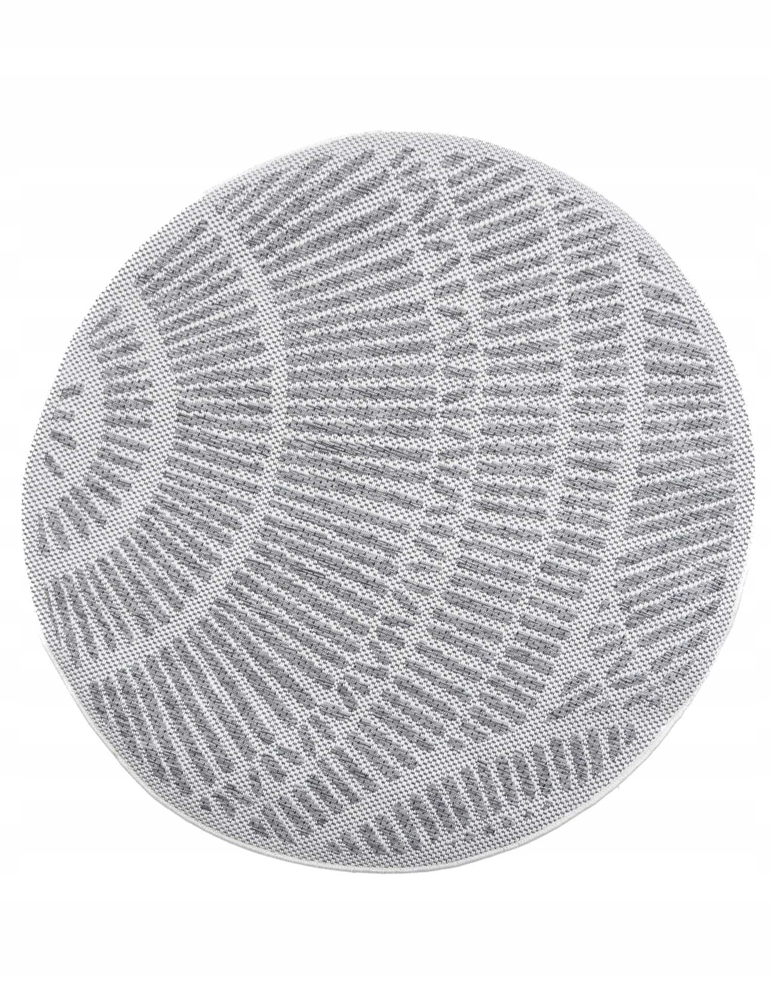 Koberec Tkaný Naplocho Kulatý 120 cm Šedý Loftový