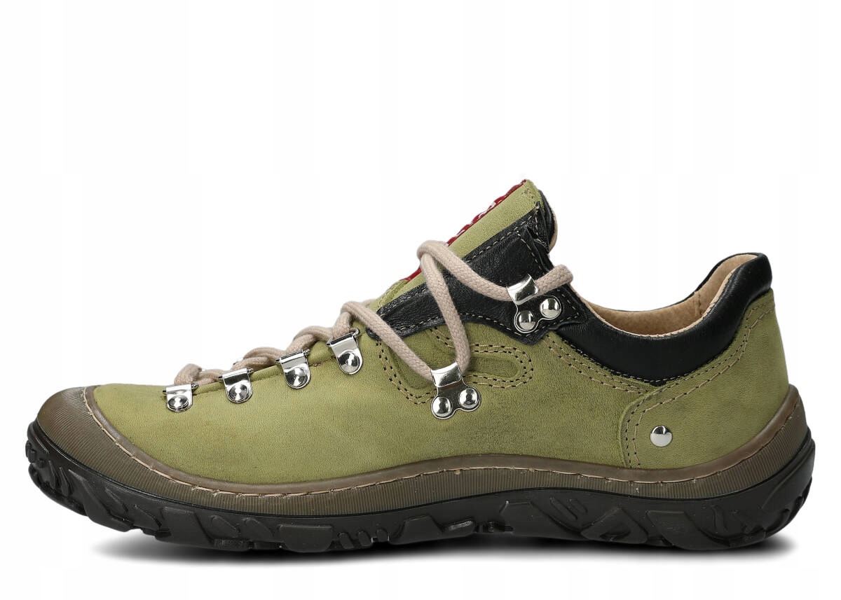 NAGABA 054 ZIELONY - WYGODNE SKÓRZANE TREKKINGI DAMSKIE Stan opakowania oryginalne