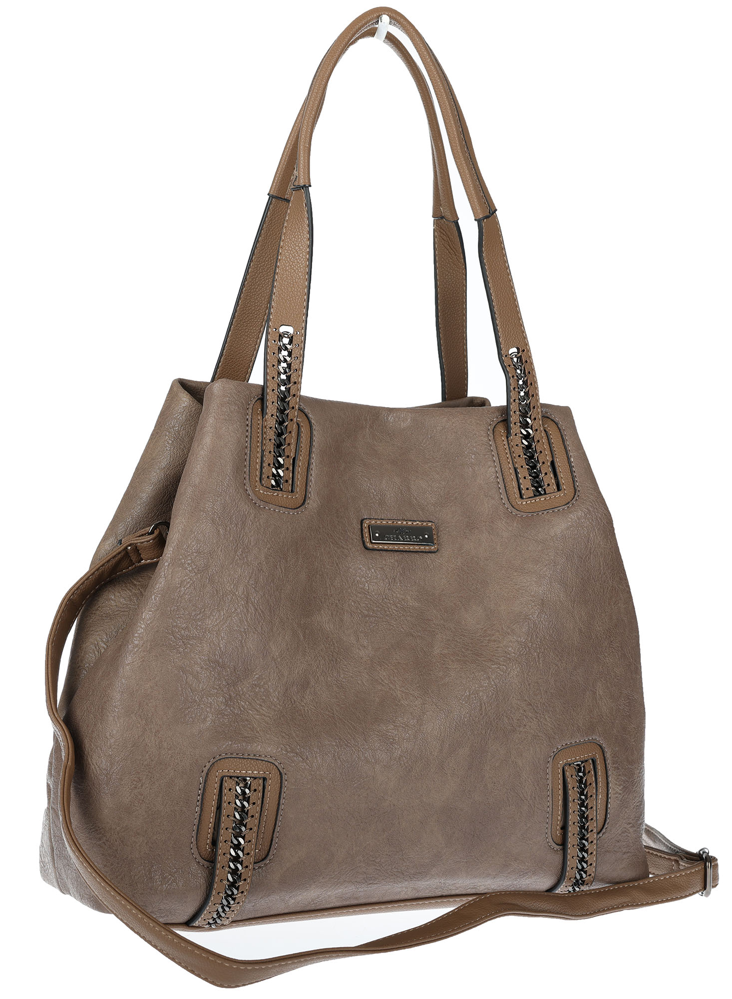 Dámská shopper kabelka A4 elegantní velká taška přes rameno CH6687 Béžová