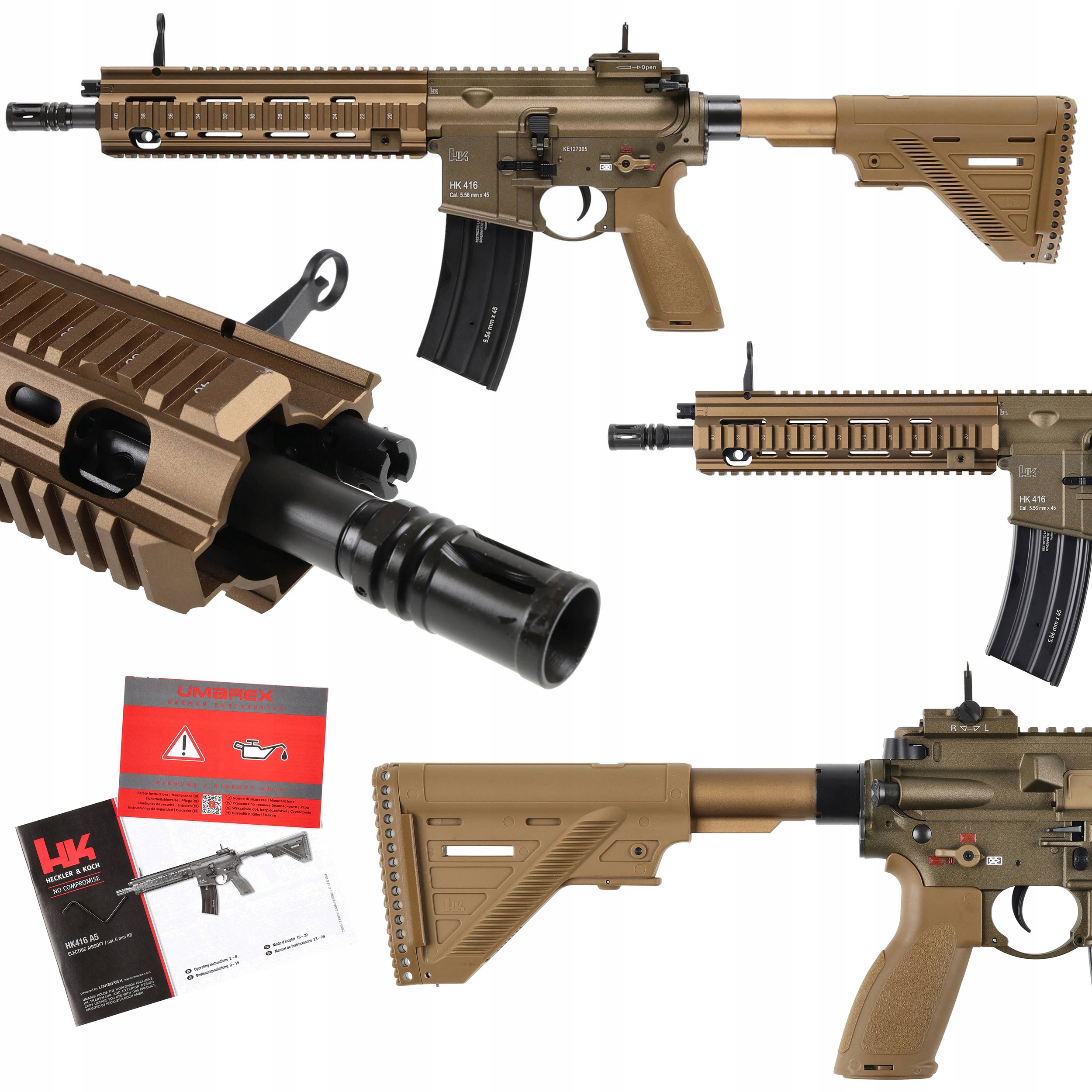 Karabinek Asg HK416 A5 RAL8000 6 mm elektryczny