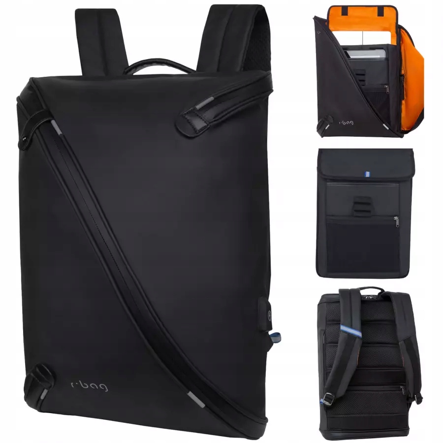 R-bag Pánsky Mestský Batoh Na Notebook 13-15,6" Tablet S Usb Acro Čierny