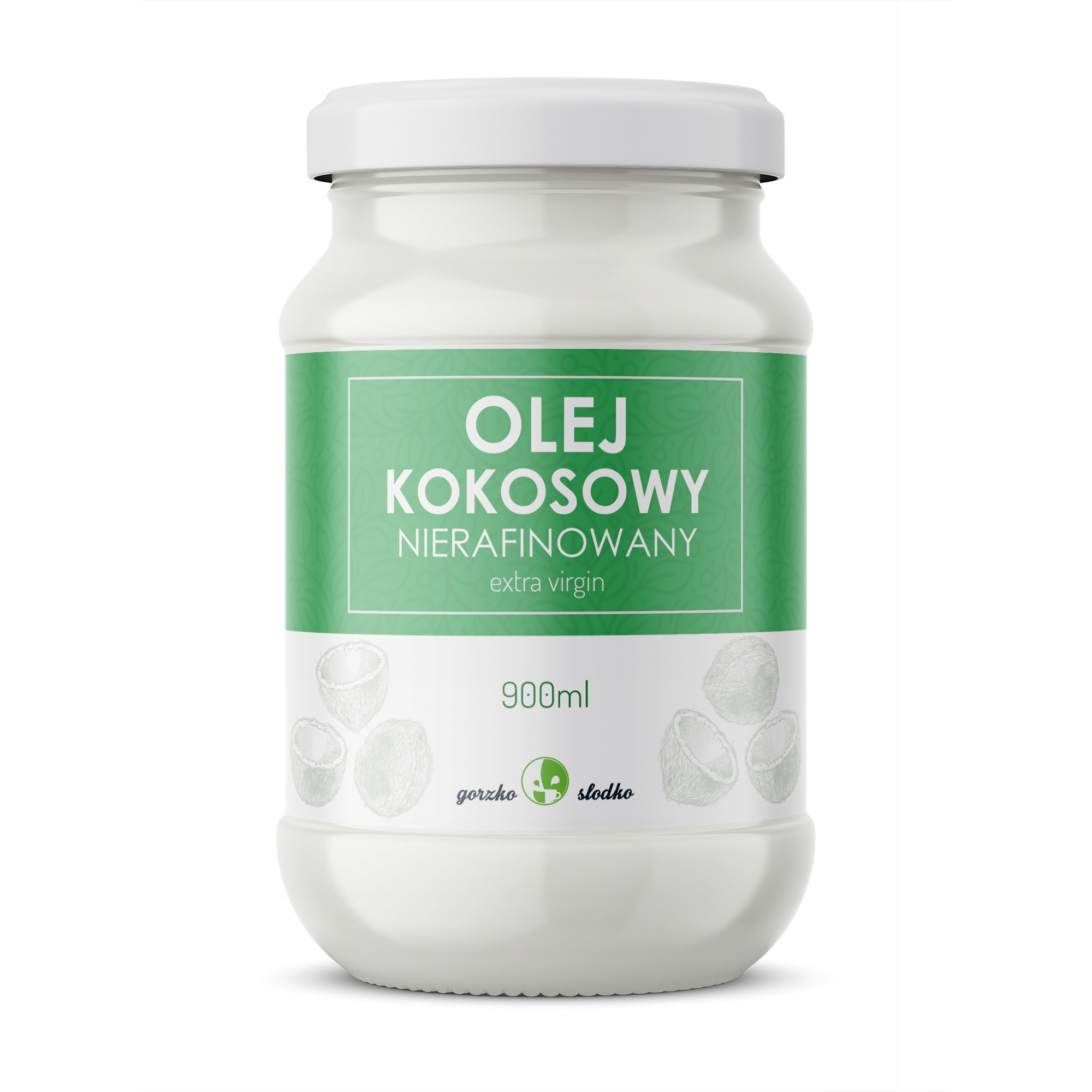 Olej kokosowy NIERAFINOWANY extra virgin 900ml