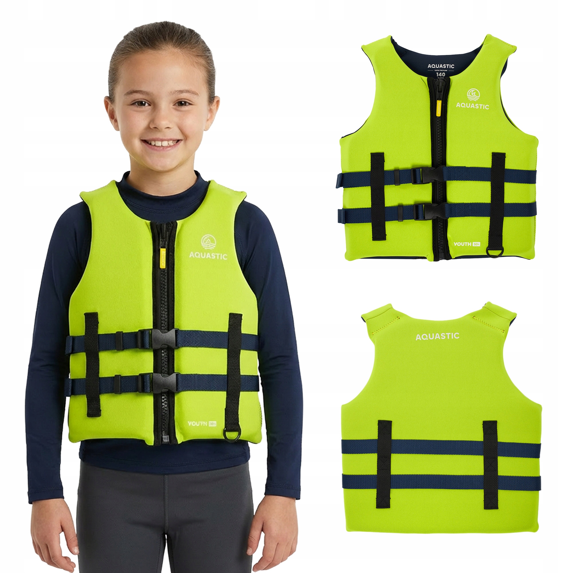 Zajišťovací vesta pro děti 116 cm Kapok Aquastic Youth 50N Do Vody