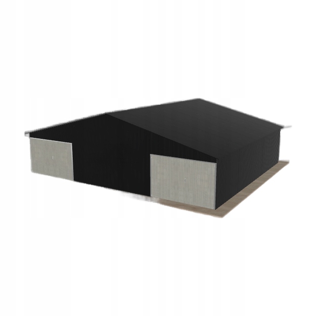 Plechová garáž 10.5 x 9 m, dvoupolohová, dvoupolohová, černá
