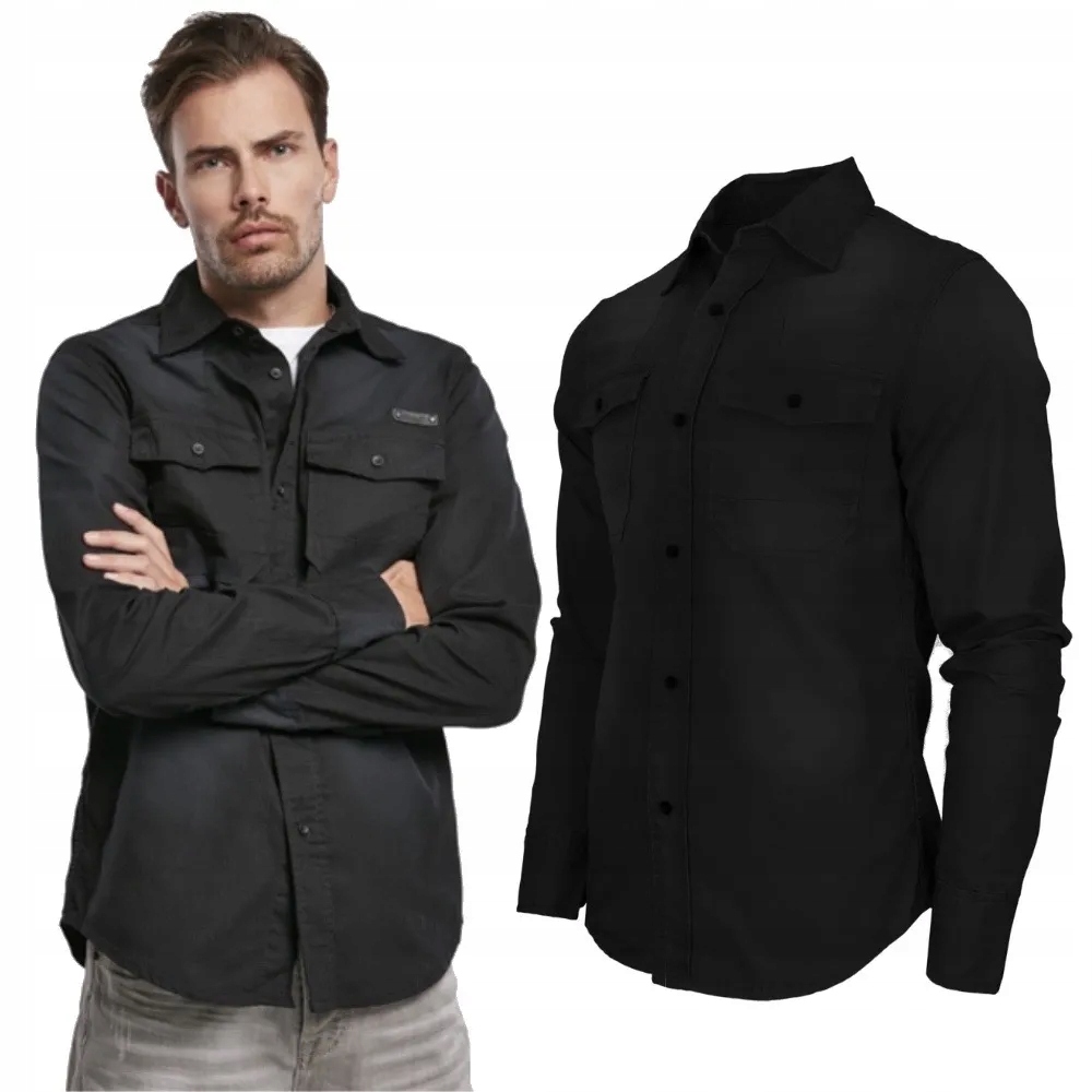 Košile s dlouhým rukávem Brandit Hardee Denim černá XXL [XXL]