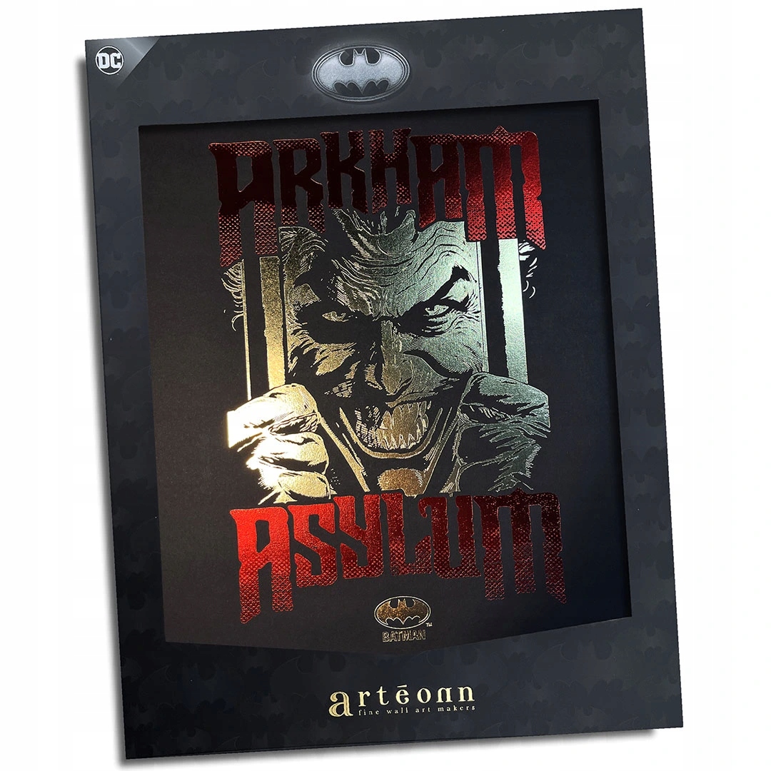 Sběratelský plakát Joker Arkham Asylum zlatý, Batman