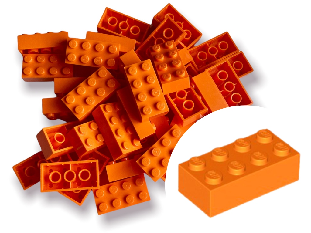 

Lego 3001 Brick Klocek 2x4 Pomarańczowy 10 szt
