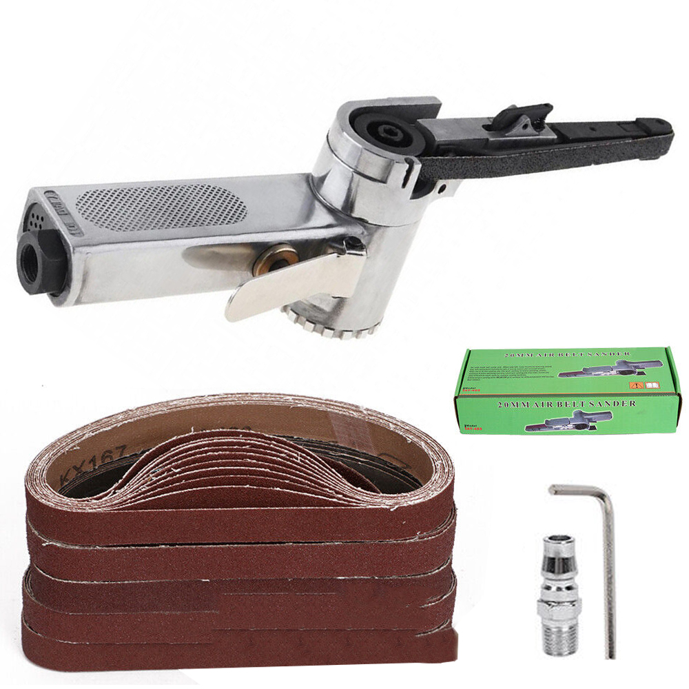 Pneumatická Pásová Bruska S 25 Brusnými Páskami 16000 ot/min