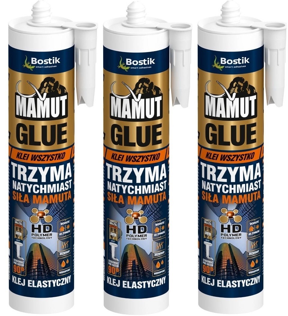 3ks Bostik Mamut Univerzální Lepidlo 290 ml Bílá Pro Všechno Silné