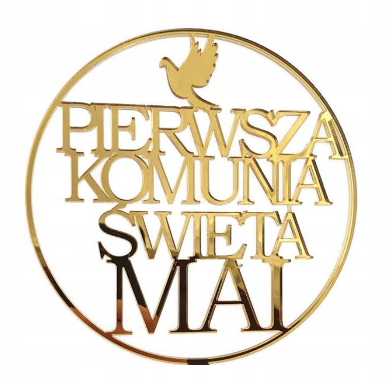

Topper Komunia Dekor na komunie z imieniem złoty