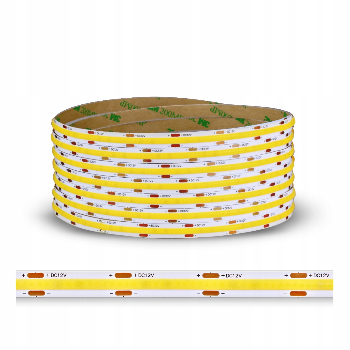 TAŚMA COB 320LED/M IP20 4000K 8W/m 12VDC BIAŁA NEUTRALNA CRI 90 / 1 METR