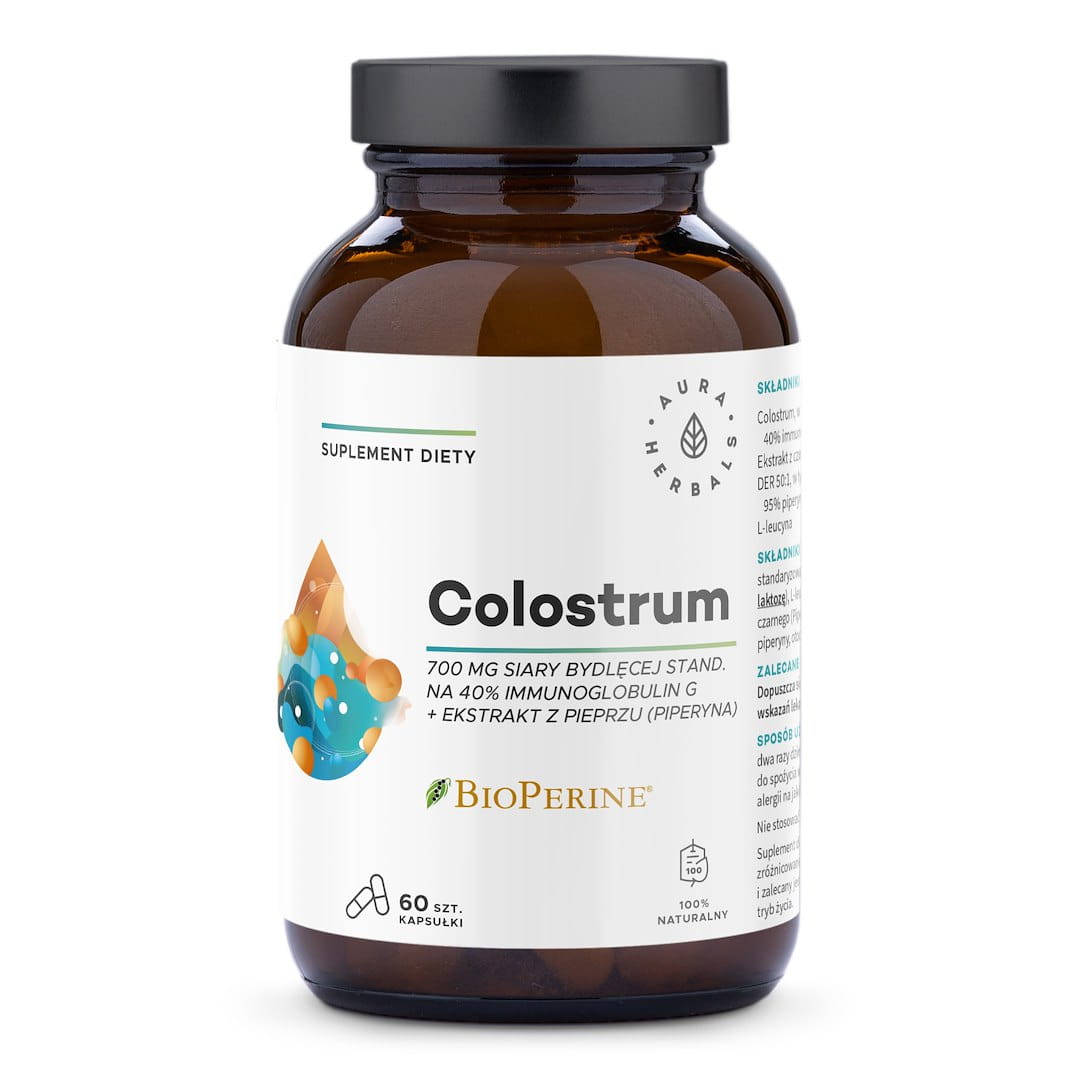 Colostrum 700 mg + BioPerine, 60 kaps. Aura Herbals