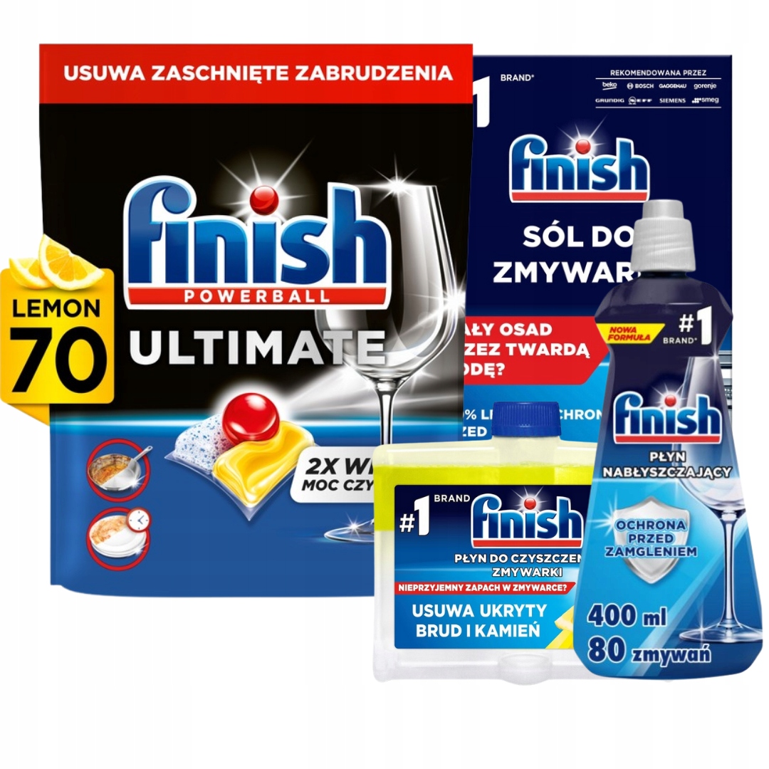 Levně Finish Ultimate All In One 70 Lemon Set 3 doplňky