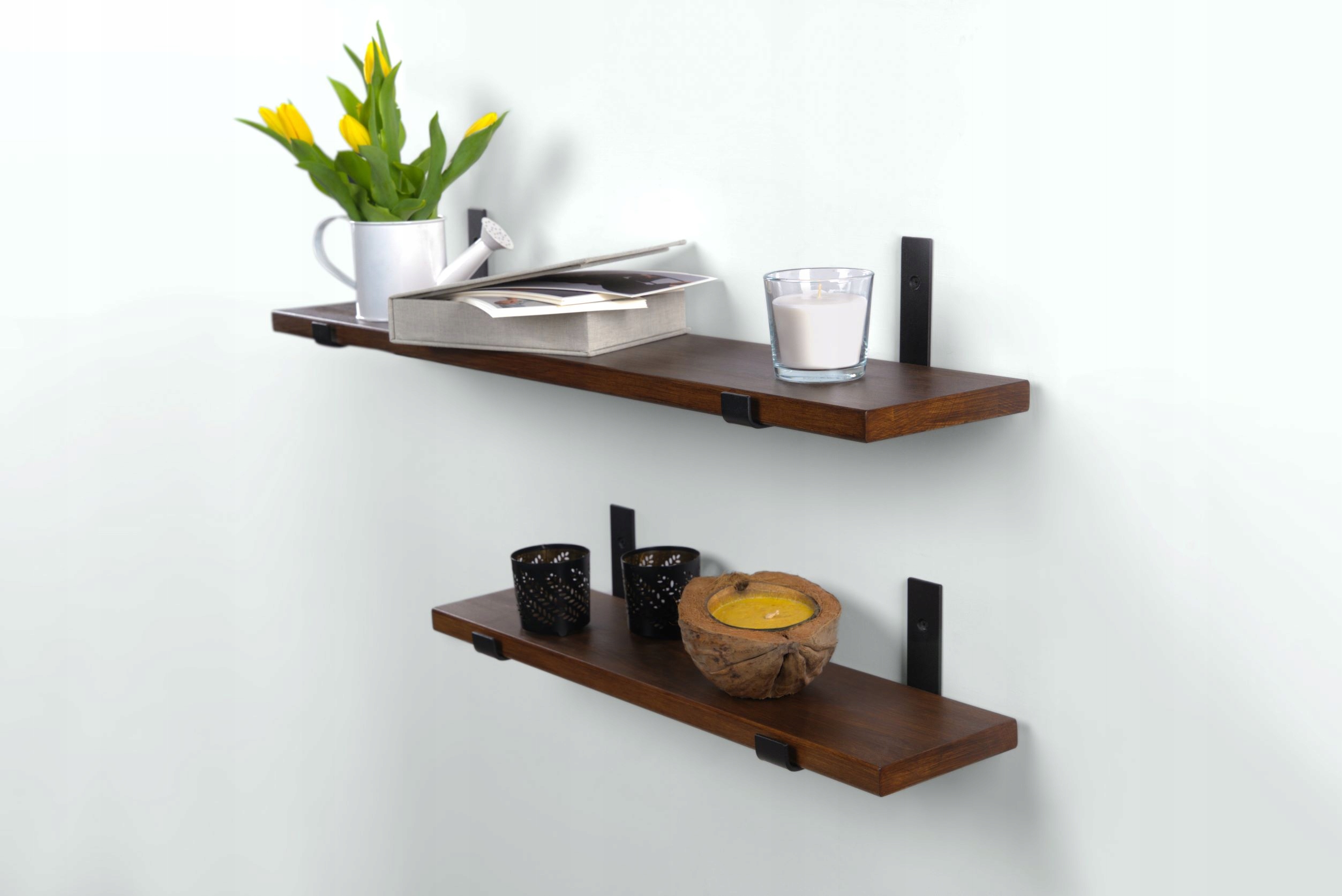 Półka Ścienna Wisząca Loft Dąb Rustic 40cm Drewno Kolekcja Loft