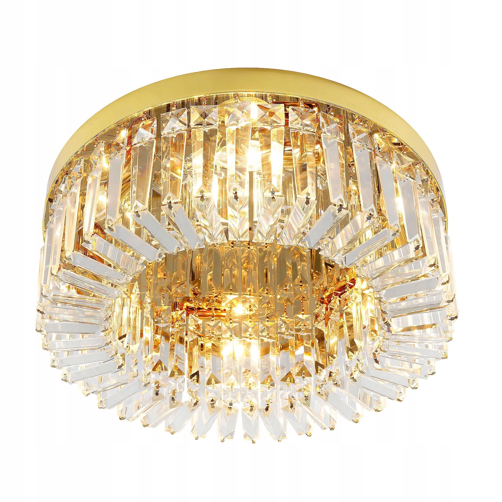 Stropná lampa Zlatá okrúhla 60 cm Stropné Svietidlo Kryštálový Glamour 8xE14