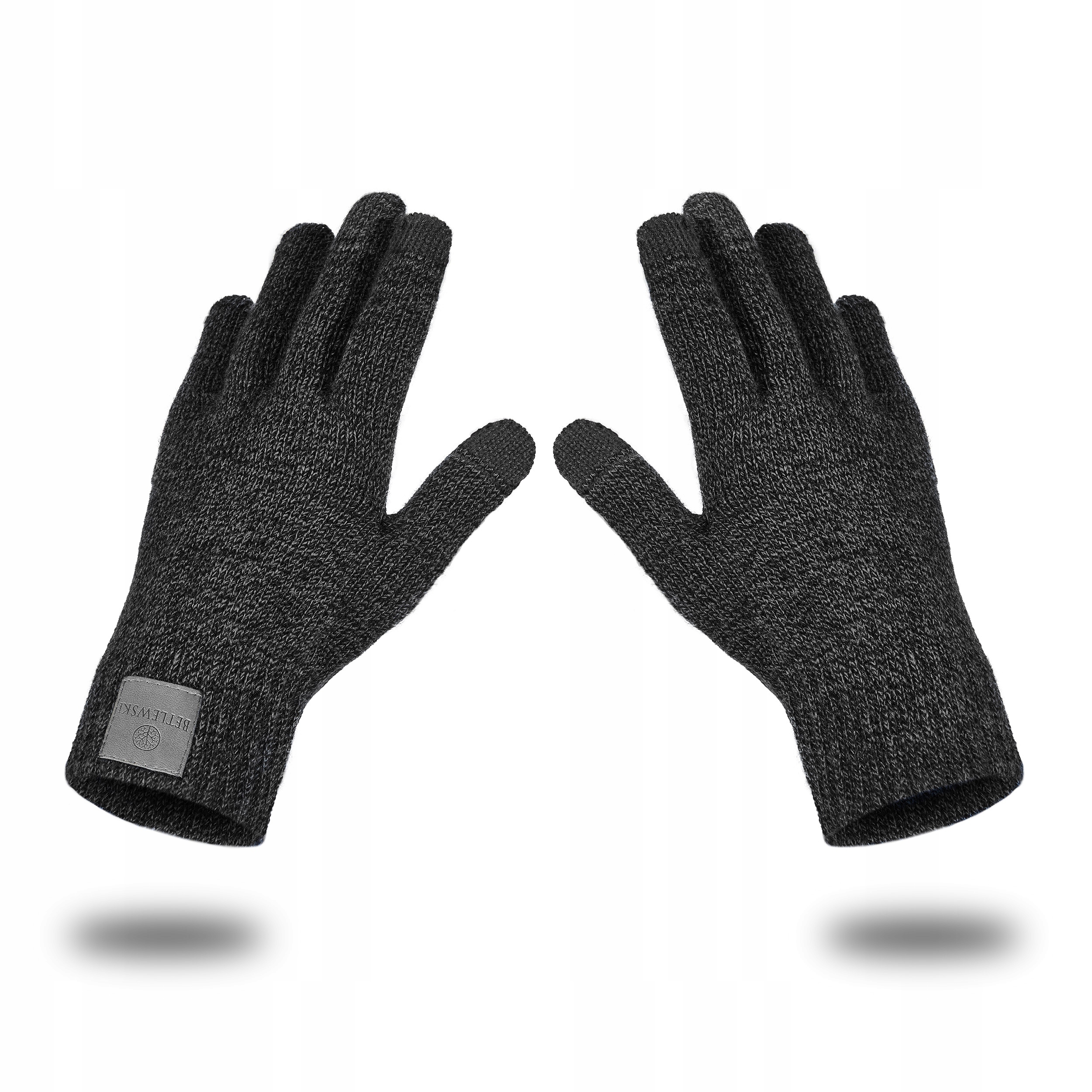Betlewski Pánske teplé rukavice na zimu hmatové pre akrylové obrazovky čierne