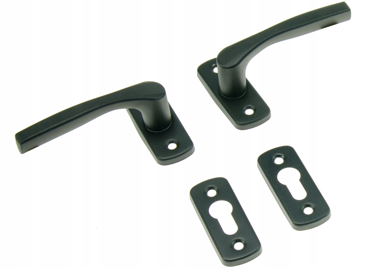 KLAMKA WĄSKA DO DRZWI FURTKI BRAMY ZESTAW SZYLDY