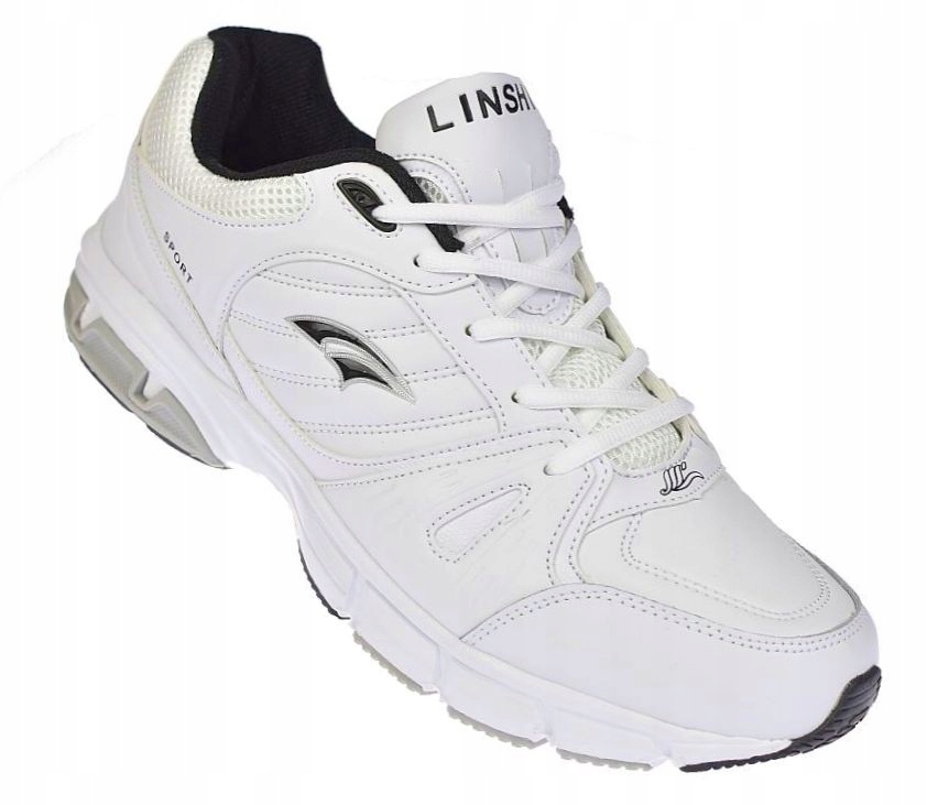 Pánské sportovní boty bílé A8358, velké velikosti, šněrovací tenisky vel 47