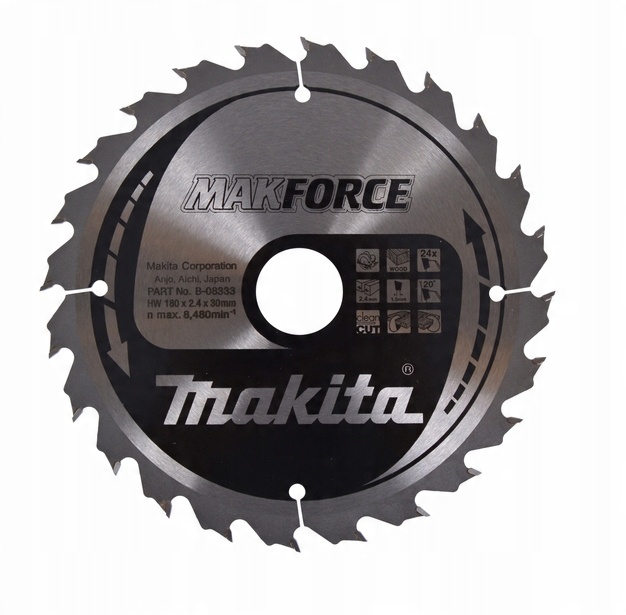 

Makita Tarcza Tnąca Do Drewna 180X30MM 24Z B-08333