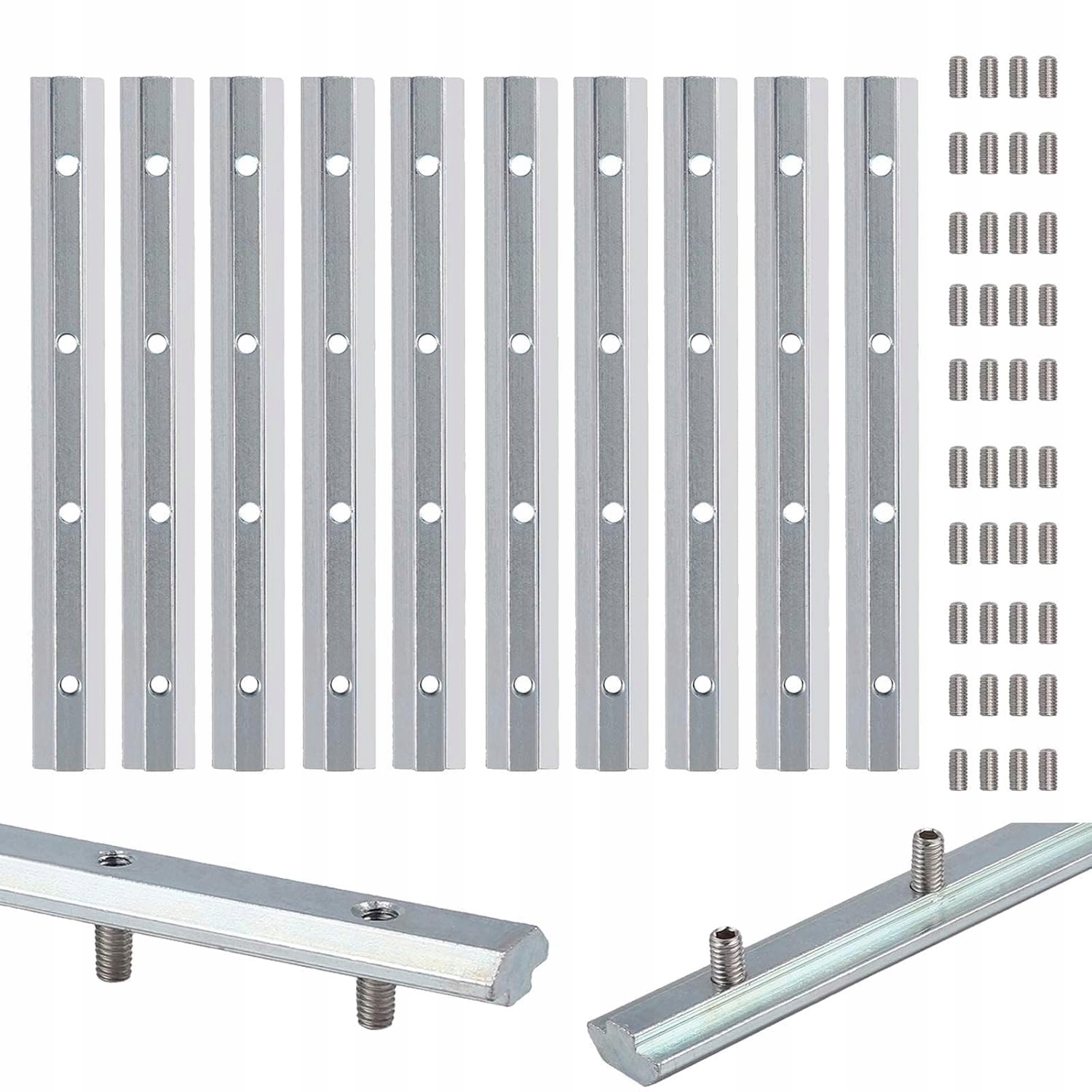 Złącza nakrętki 4040 M6 do profili aluminiowych 8 mm 10 szt z łącznikami
