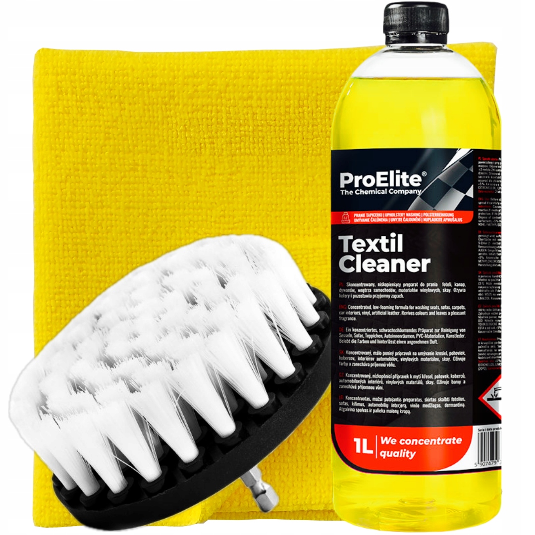 Szczotka na wiertarkę wkrętarkę płyn czyszczenie pranie tapicerki dywanów