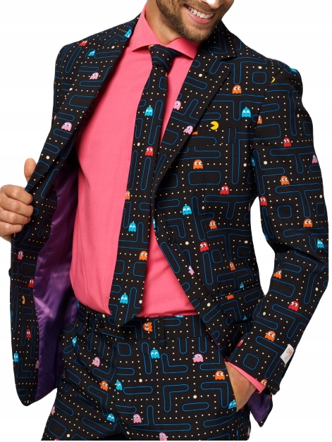 OPPOSUITS Garnitur męski z krawatem, PAC-MAN 60 Fason slim