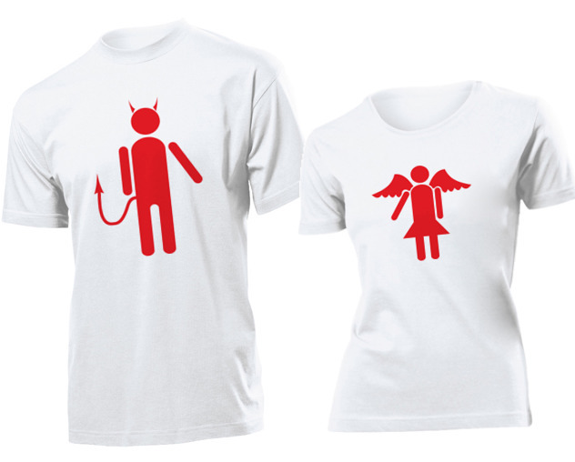 

Koszulki dla par Diabel I Aniol Walentynki XXL