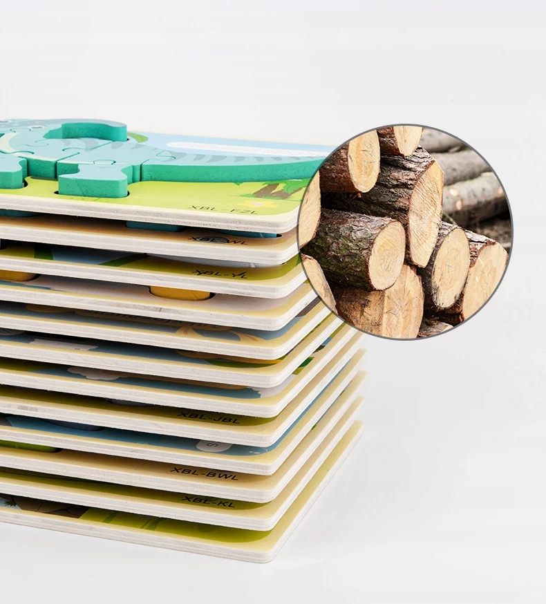 Puzzle 3d drewniane układanka puzzle Montessori dinozaury Bohater brak