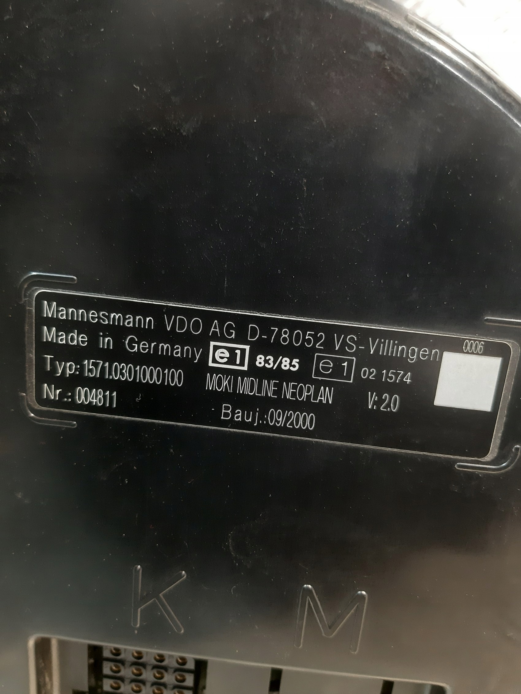 clock dials NEOPLAN 1366.10010001 wersja 2.0, Siemens VDO