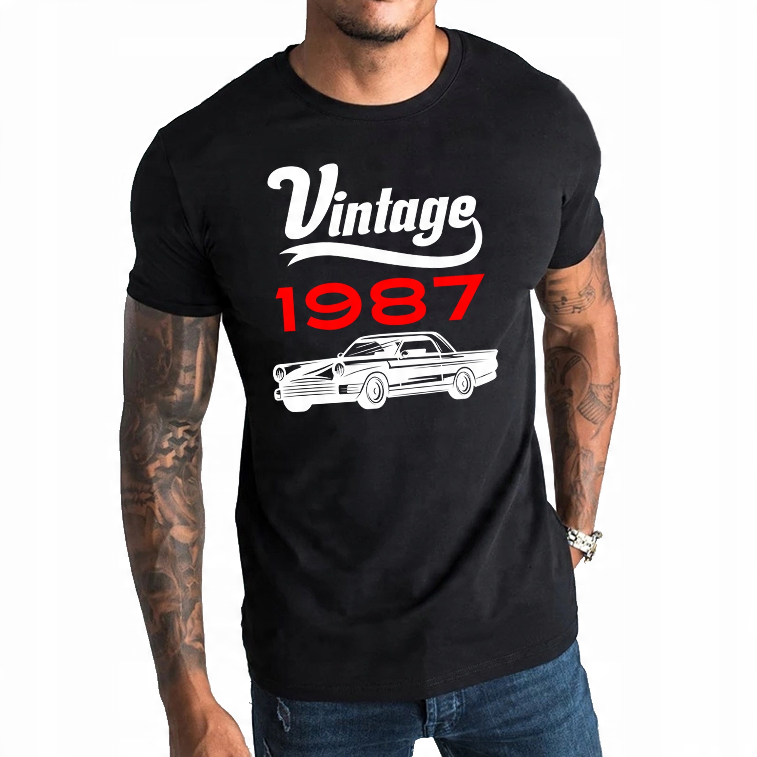 

Koszulka urodzinowa Vintage Auto data prezent XXL