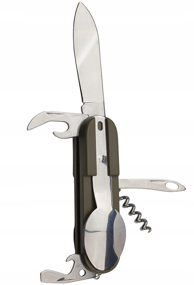 NIEZBĘDNIK WOJSKOWY MULTITOOL LEGII CUDZOZIEMSKIEJ 7W1 SZTUĆCE NÓZ + ETUI Waga 130 g