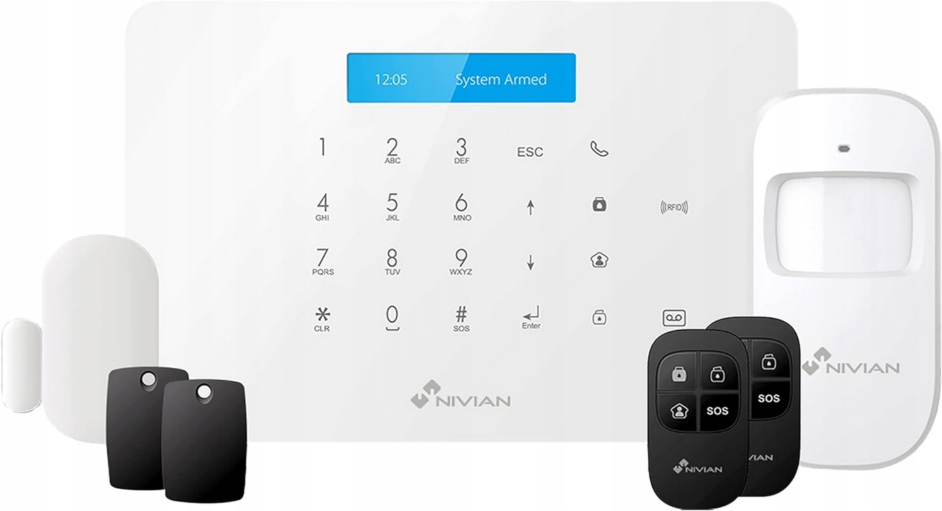 Alarm Bezdrôtový alarmový systém Nivian Wlan/gsm Detektor Piloti